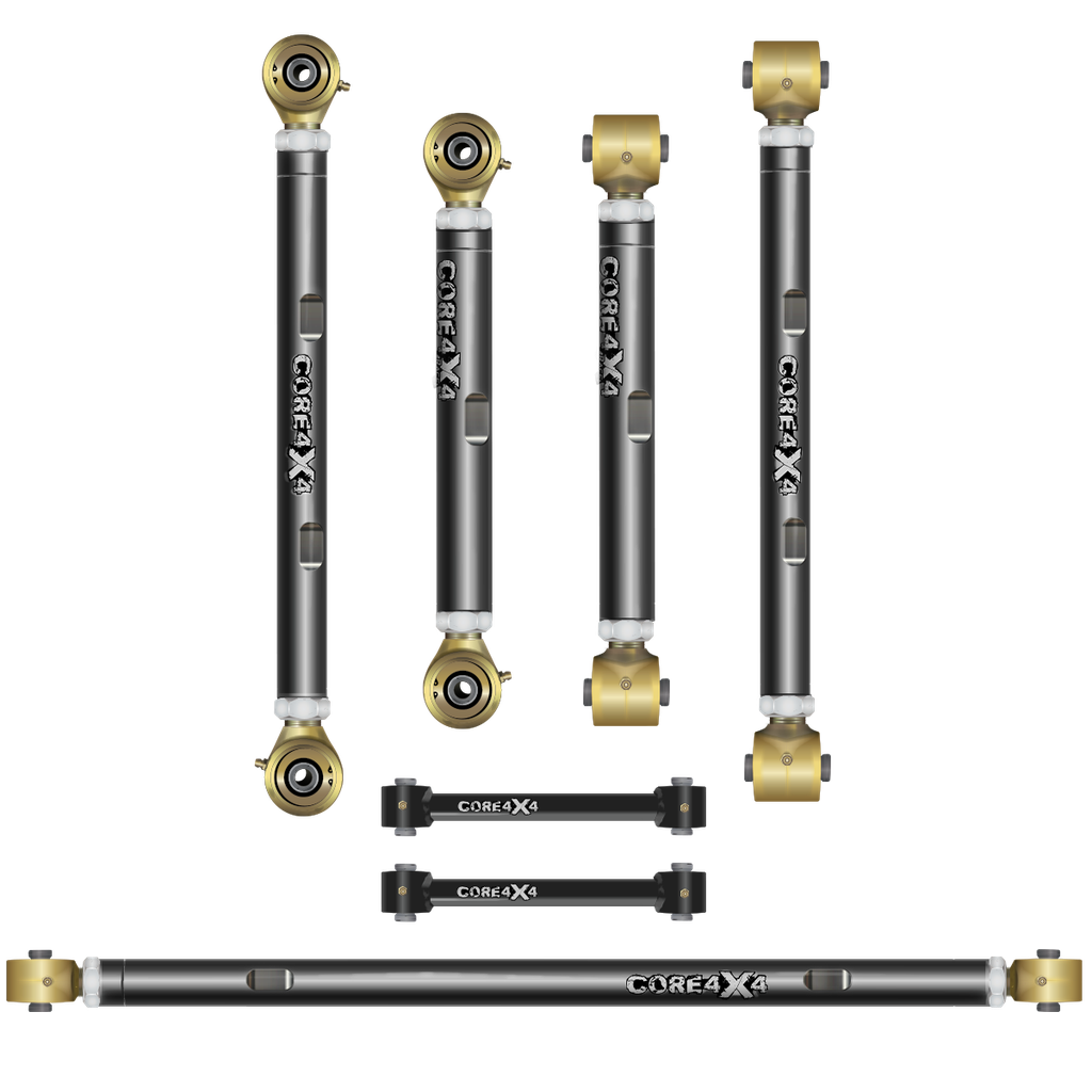 7pc Race Series Rear Adjustable Control Arm, Track Bar, End Link Kit