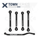 5pc Town Series Front Adjustable Control Arm, Track Bar Kit